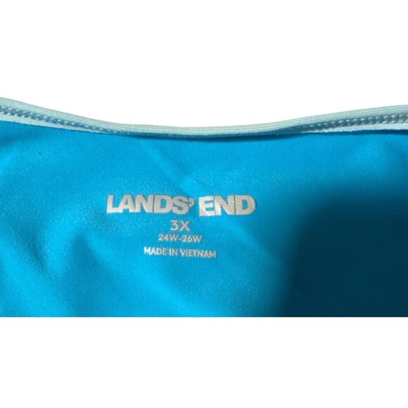 Lands End Womens 3X Aqua Pullover Top Nylon/Spandex Blend Short Sleeve 24W-26W L - Picture 4 of 9